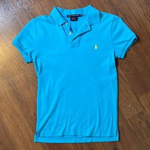 Ralph Lauren Slim Fit Polo- light Blue with yellow logo